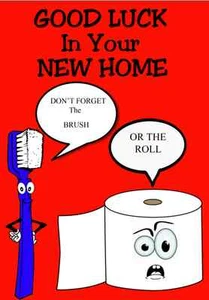 GOOD LUCK IN YOUR NEW HOME Humour PID027 A5 Personalised Greeting Card - Picture 1 of 1