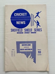 Program - Sheffield Shield Series Cricket Match Jan 1972 - Queensland v SA - Foto 1 di 6