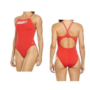 Traje de baño de una pieza TYR Guard Diamondfit para mujer, rojo, talla 30 - Imagen 1 de 12