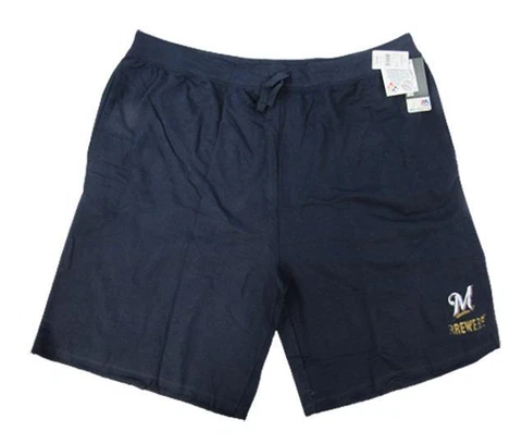 New Milwaukee Brewers Mens Size 3XL-4XL-Tall Majestic Navy Lounge Shorts Cover