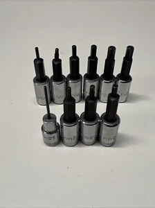 Mac Tools 1/4" Drive MH Metric SAE Hex Bit Lot 10 1.5mm - 3mm 5/64” - 3/16” #8DC - Picture 1 of 10