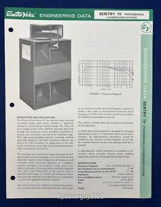 EV - Electro Voice Engineering Data Brochure - Sentry IV Speaker - Picture 1 of 1