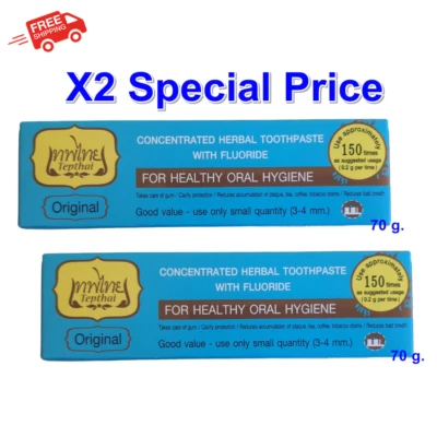 Pasta de dientes herbal concentrada X2 Tepthai con flúor 70 g. Uso solo pequeño Foto 1 de 4