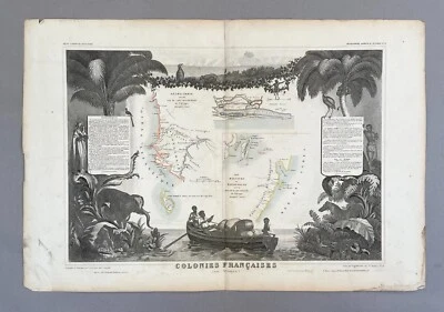 Colonies Françaises en Afrique, N. Levasseur, Gravure Ancienne - Photo 1/4