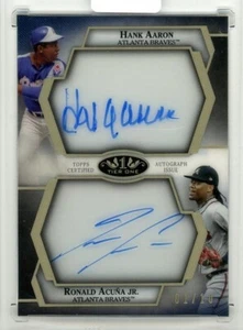 Hank Aaron &Ronald Acuna Jr  2012 Topps TIER ONE Dual Autograph 1/10 - Picture 1 of 1