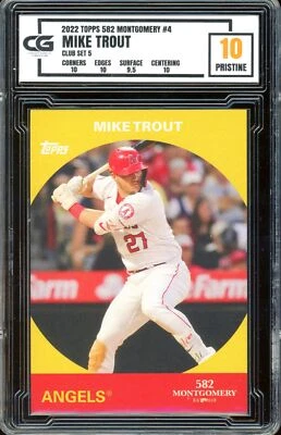 2022 Topps 582 Montgomery Club Set 5 #4 ~ Mike Trout ~ CG 10 PRISTINE - Image 1 of 2