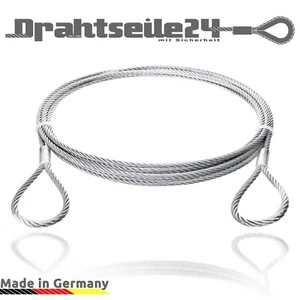 Stahlseil mit Ösen Drahtseil mit Ösen Schlaufenseil Stahlseil mit zwei Schlaufen - Bild 1 von 4