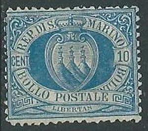 1877-90 SAN MARINO STEMMA 10 CENT SENZA GOMMA - M15-7 - Picture 1 of 1