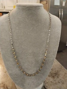 BRAZILIAN CITRINE 9.60 CARATS,Paper chain link ncklce,20"/PlatBond/Stainnless - Picture 1 of 8