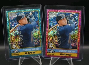 Lote Topps Heritage #326 Curtis Mead 2025 cromo rosa y aguamarina brillante Tampa Bay - Imagen 1 de 3