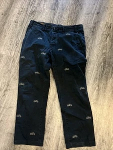 Pantaloni Moto Vintage Polo Ralph Lauren Chino Ricamati Taglia 32x32 Sbiaditi Nero - Foto 1 di 8
