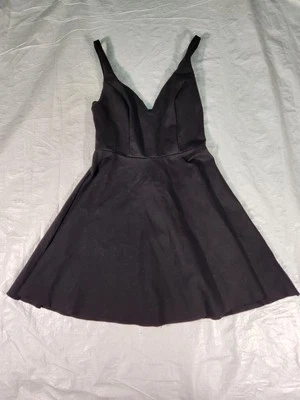 KIMCHI BLUE Black dress Urban Outfitters Small S Short Sweetheart V Neck Flare - Image 1 of 4
