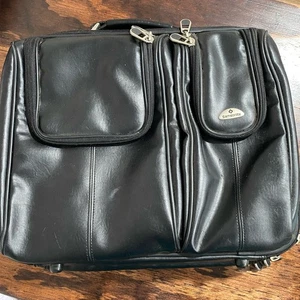 Samsonite Black Expandable Briefcase Double-Sided Zip Open Luggage Carry-On - Picture 1 of 9