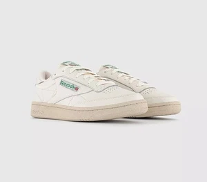 Reebok Club C 1985 Tv Trainers Chalk Paper White Green NEW - Picture 1 of 5