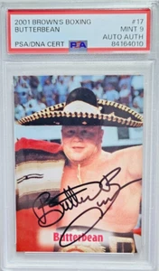 2001 Brown's Boxing #17 Eric Esch/Butterbean signierte Karte Autogramm PSA 9 neuwertig - Bild 1 von 2