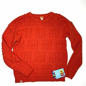 Lego x Target Red Textured Crewneck Long Sleeve Pullover Sweater Youth Large NWT - Picture 1 of 5