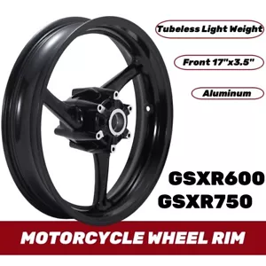 17"x3.5" Front Wheel Rim GLOSS BLACK for Suzuki GSXR600 GSXR750 2011-2024 - Picture 1 of 6