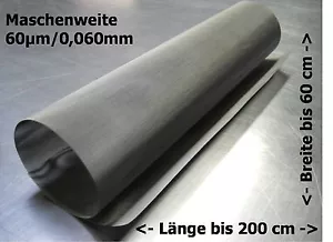 30x20cm Filtergewebe Edelstahl Mesh Gaze Drahtfilter 0,060mm 60µm - Bild 1 von 1