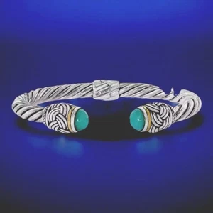 EFFY STERLING SILVER BRACELET W AMAZONITE TRIM, 18K GOLD/ MSRP $1,225 - Picture 1 of 3
