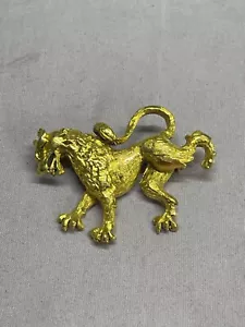JBW Just the Right Thing Brooch Pin Dragon Gold Tone 2" in size - Picture 1 of 7