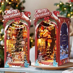 Robotime strada di Natale fai da te libro Nook inserto scaffale mini casa delle bambole regali - Foto 1 di 10