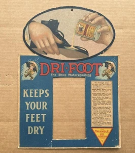 Vintage Cardboard DRI-FOOT Shoe Waterproofing Fitz Chemical Advertisement - Picture 1 of 5