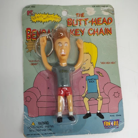 From MTV 1997 Beavis and Butthead Bendables Figures toy KEYCHAIN Cover