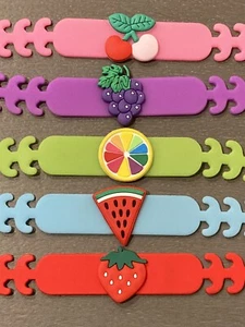 NEW LOT of 5 face mask extender adjustable ear saver kids clip hook fruit theme - Picture 1 of 2
