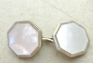 VINTAGE SINGLE CUFF LINK WITH "PEARL" CENTER - Afbeelding 1 van 4
