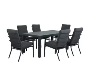 Jette 7 Piece Dining - Gunmetal Grey Dining Setting - Picture 1 of 1