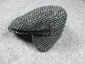 Vintage Minnesota Hat Men Medium Green Wool Plaid Flat Tweed Newsboy USA Made 90 - Picture 1 of 13