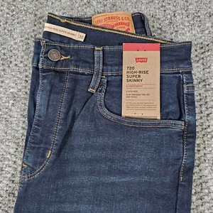Levi's 720 High Rise Super Skinny Jeans Hyperstretch Dark Wash Size 30 Womens - Picture 1 of 5