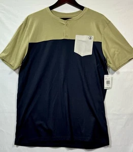 NWT Volcom Angler Henley Short Sleeve Sz L - Picture 1 of 6