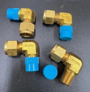 x4 Swagelok Holland Brass 3/8" Tube x 1/4" MNPT Tubing Adapter B-600-2-4 - Picture 1 of 2