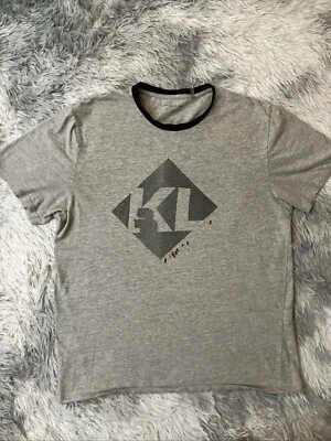 Karl Lagerfeld Paris Karl w/Cat Men's Large White Short Sleeve T-Shirt - Image 1 of 4