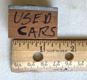 Used Cars Print Block Ford Chevy Buick Audi Dodge BMW VW Toyota Saab Honda Jeep - Picture 1 of 3