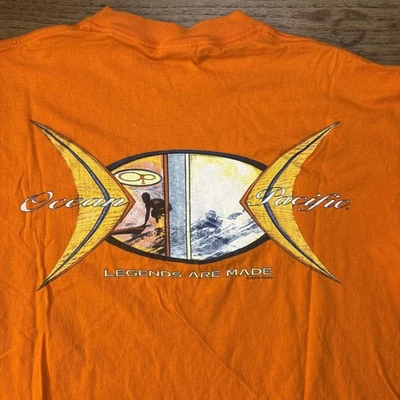 Camiseta de Surf Vintage Ocean Pacific Legends Are Made Naranja Hombre XL Foto 1 de 4