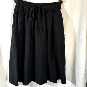ModCloth black bow waist A-line swing midi skirt women’s small - Picture 1 of 10