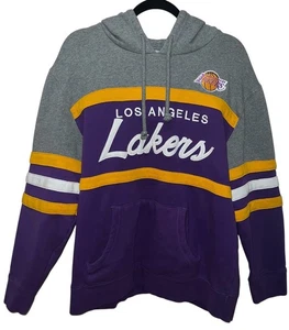 NBA LA Lakers Mitchell & Ness Purple Gray Men's XXL Colorblock Hoodie Basketball - Picture 1 of 7