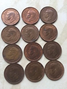 12 Zaunkönig Farthings alle mit Glanz alle datiert 1943 super Zustand SUPER QUALITÄT - Bild 1 von 5