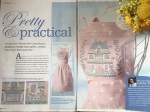 Pretty & Practical Vintage Style Apron Cross Stitch Chart - From Magazine - Picture 1 of 4