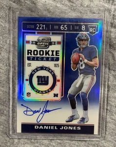 2019 Panini Contenders Optic Daniel Jones Blue Auto /75 #107 RC - Picture 1 of 2
