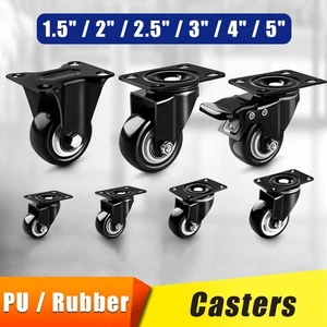 Casters Dual Ball Bearing Swivel Caster Wheels Heavy Duty Cart Trolley Furniture - Picture 1 of 67
