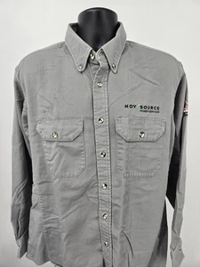 Bulwark Shirt Gray Large 2112 FR CAT 2 Long Sleeve Pocket 8.6 ATPV Flame - Picture 1 of 16