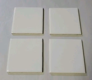 Azulejo de mosaico vintage BLANCO cerámica 4 1/4" X 4 1/4" - Imagen 1 de 9