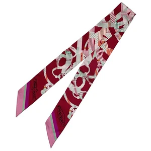 HERMES Schal Twill Cavalcadou Damen Herren Marke Seide rot bunt rot - Bild 1 von 8