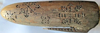 ANTIGUO CORSÉ DE SEÑORA DE RUEDAS PROTECTORAS TALLADAS A MANO DEL SIGLO XVIII STAY BUSK Foto 1 de 4