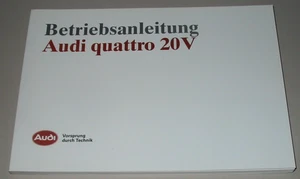 Betriebsanleitung Audi quattro Urquattro Handbuch Buch Stand 1989 wie neu! - Imagen 1 de 1
