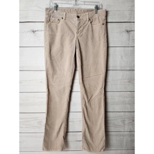 J Crew City Fit Womens Corduroy Pants Beige Mid Rise Skinny Pockets Zip 28R - Picture 1 of 6