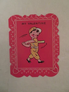 Tarjeta de béisbol vintage de San Valentín tarjeta A-meri-card sin usar nuevo de lote antiguo - Imagen 1 de 5